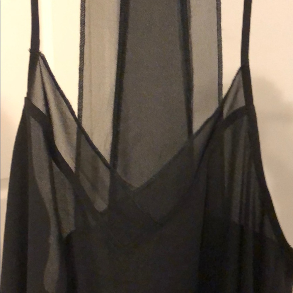 Express Black Chiffon Tank V-neck - Picture 1 of 5